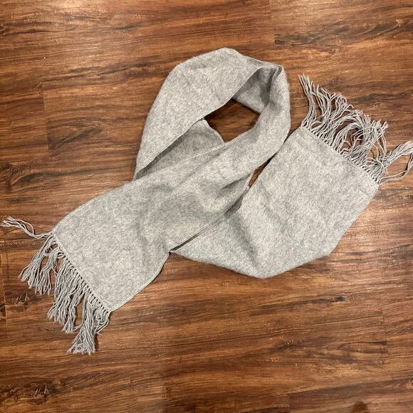 Peruvian Link Alpaca Collection Scarf Made in Peru Gray Fringe - Picture 2 of 5